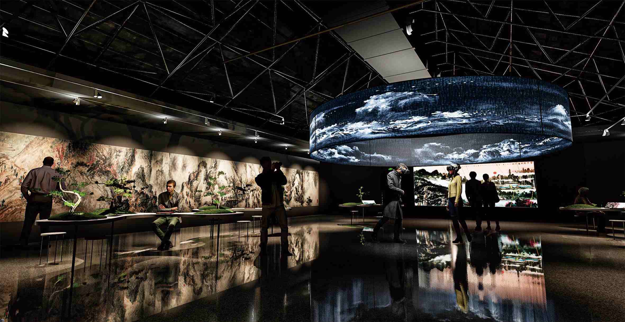 “元·界——关山月美术馆数字人文研究展”展览效果图